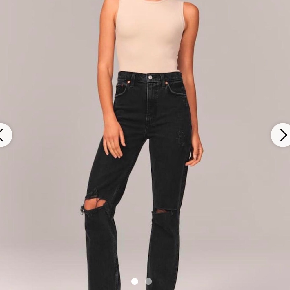 Abercrombie & Fitch Black Straight Leg Jeans